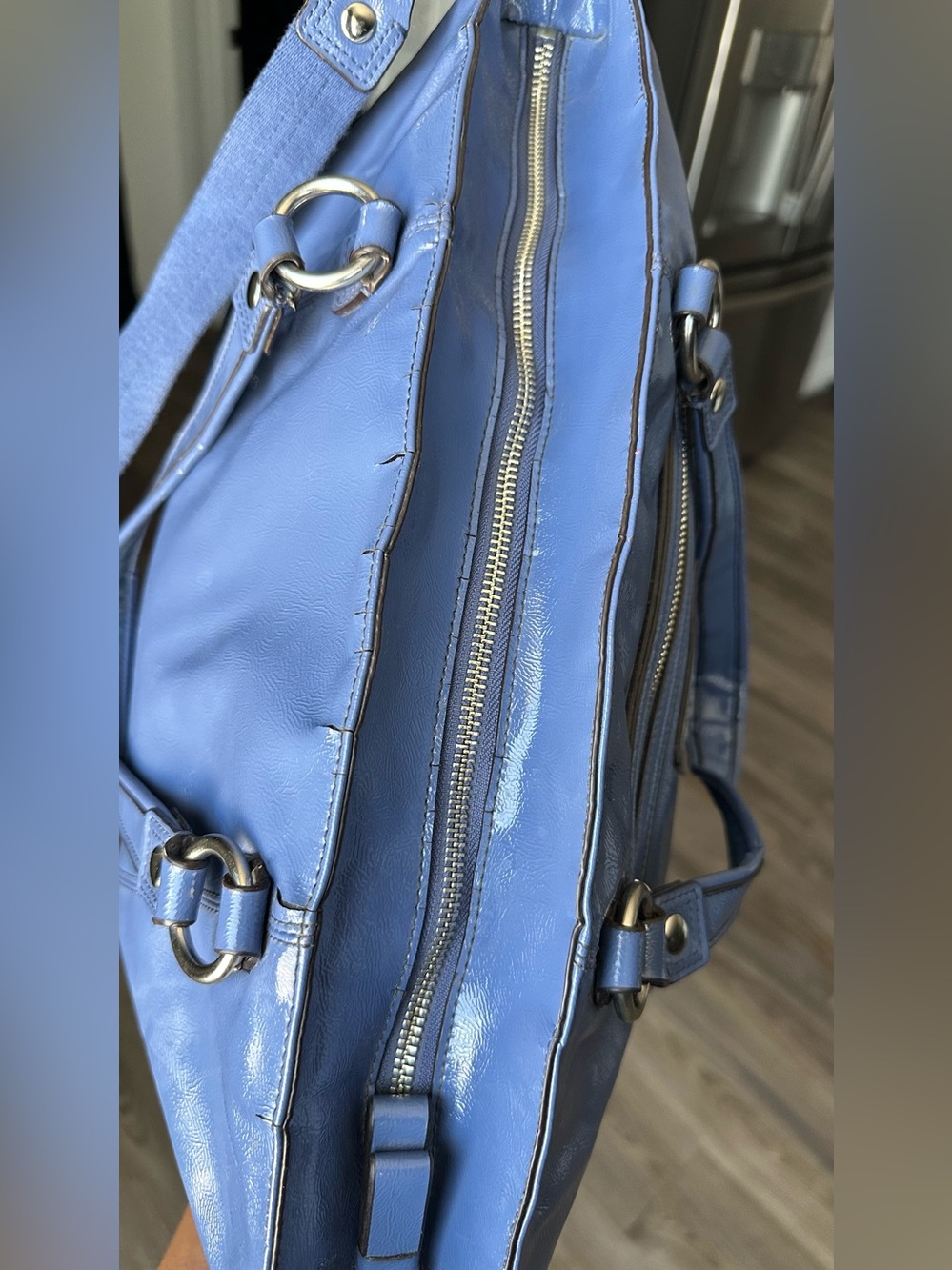 2012 Coach Poppy Daisy Blue Liquid Gloss Shoulder Bag - Picture 11 of 11